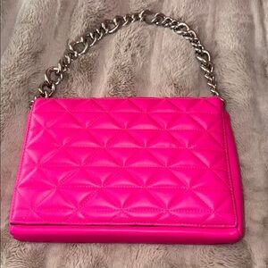 Call It Spring Pink Quilted Chain Clutch